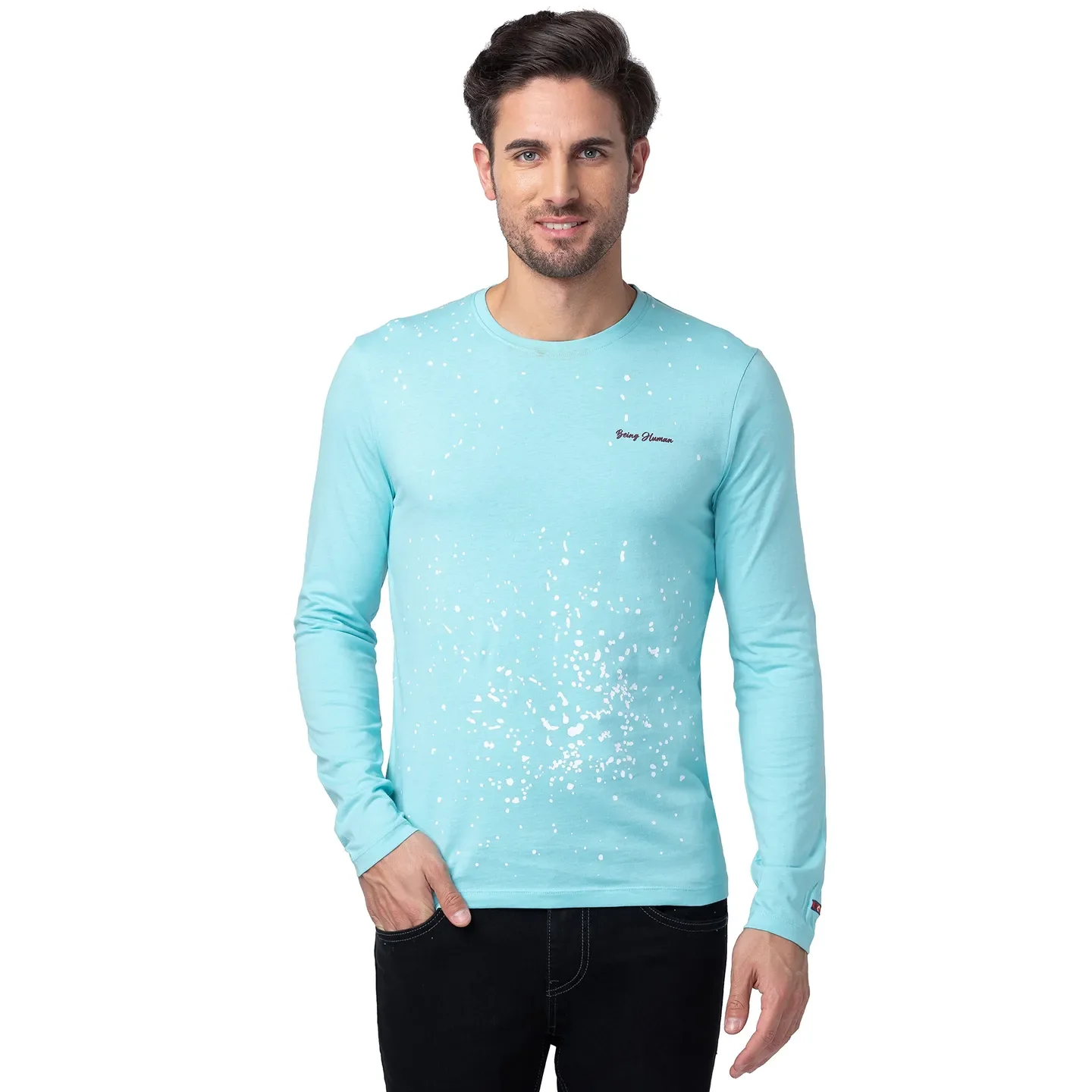 Aqua Splash Regular Fit Round Neck Men's T-Shirt by Being Human Clothing