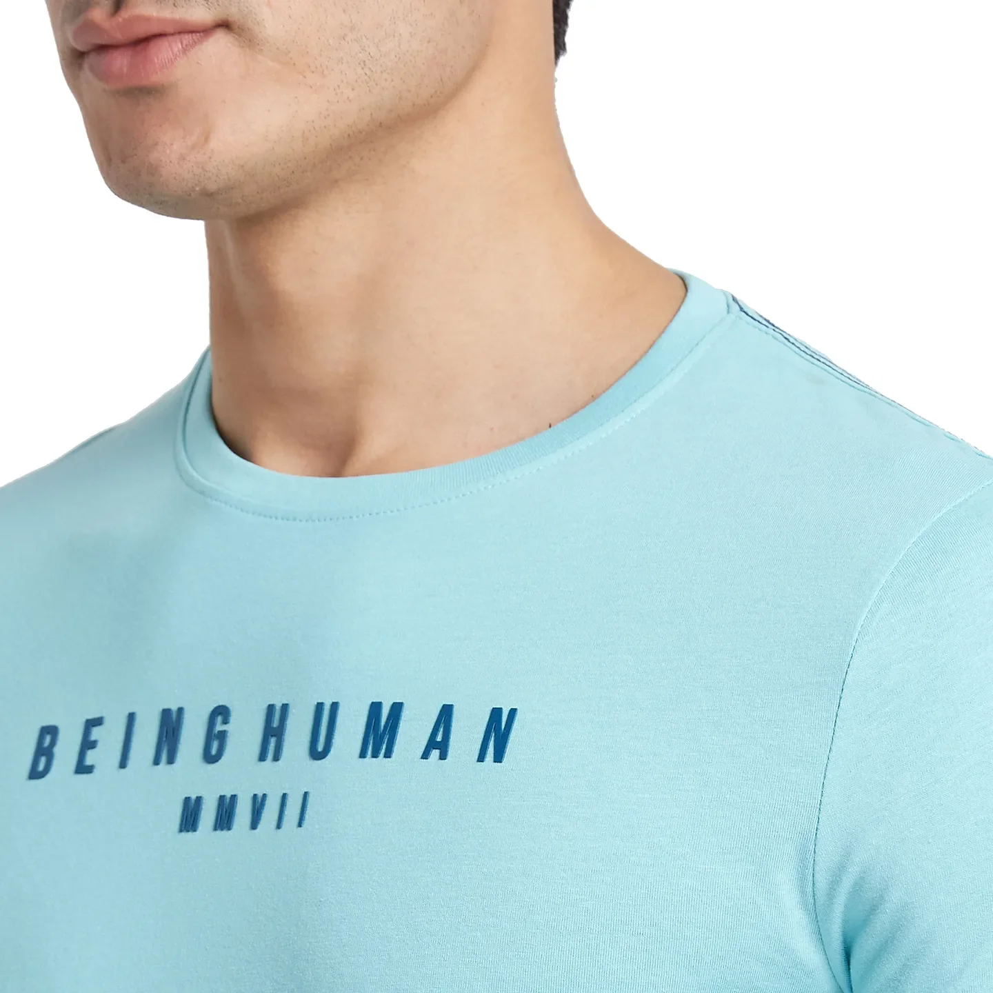 Blue Regular Fit Men's Short Sleeves T-Shirt by Being Human Clothing - Image 5