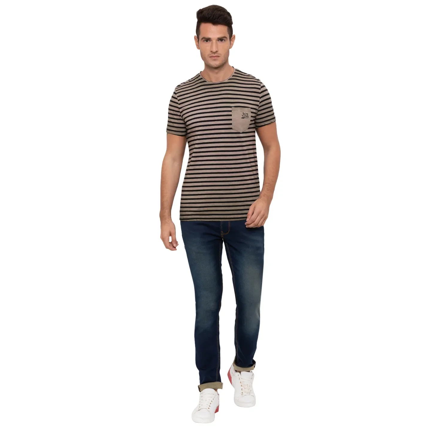 Green Regular Fit Men's T-Shirt by Being Human Clothing - Image 2