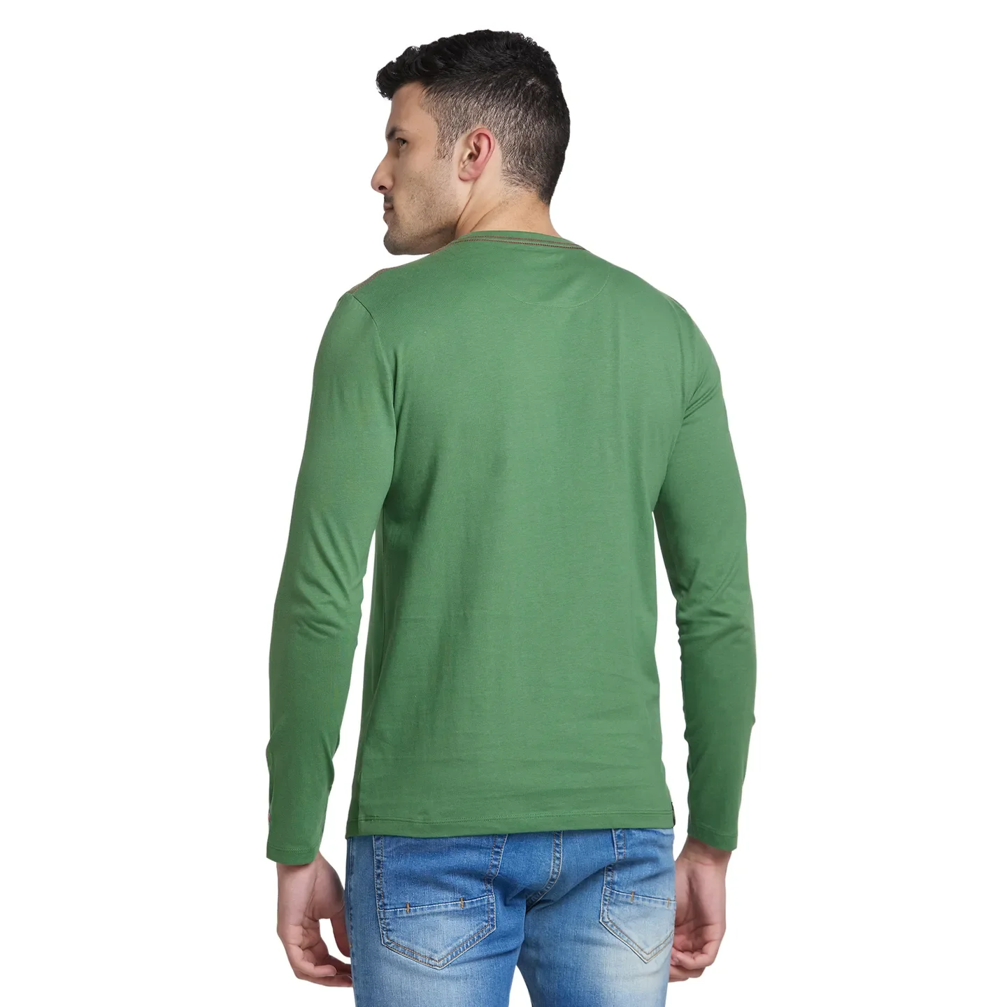 Green Regular Fit Round Neck Men's T-Shirt by Being Human Clothing - Image 3