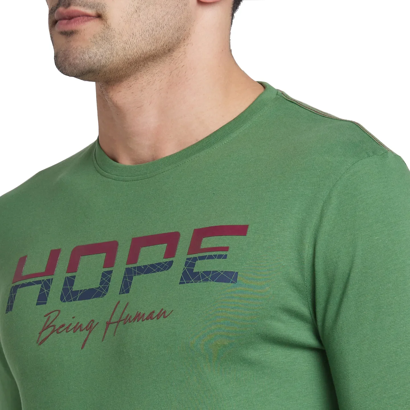 Green Regular Fit Round Neck Men's T-Shirt by Being Human Clothing - Image 4
