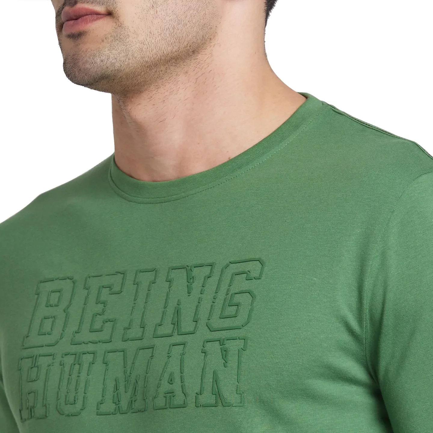 Green Regular Fit Men's Long Sleeves T-Shirt by Being Human Clothing - Image 4