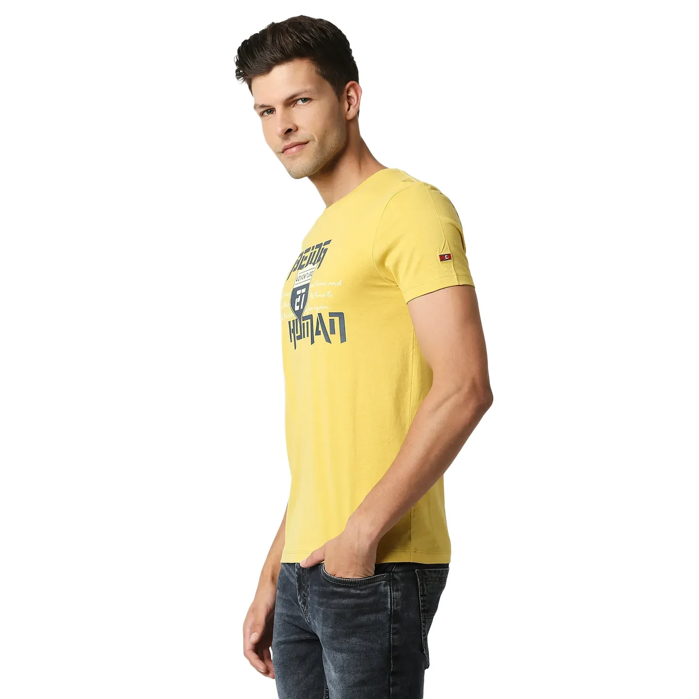 Brown Slim Straight Fit Men's Short Sleeves T-Shirt by Being Human Clothing - Image 2