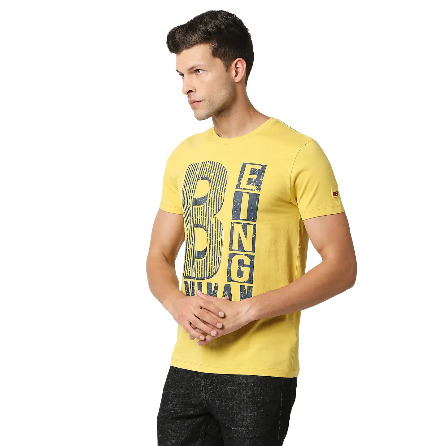 Brown Regular Fit Men's Short Sleeves T-Shirt by Being Human Clothing - Image 2