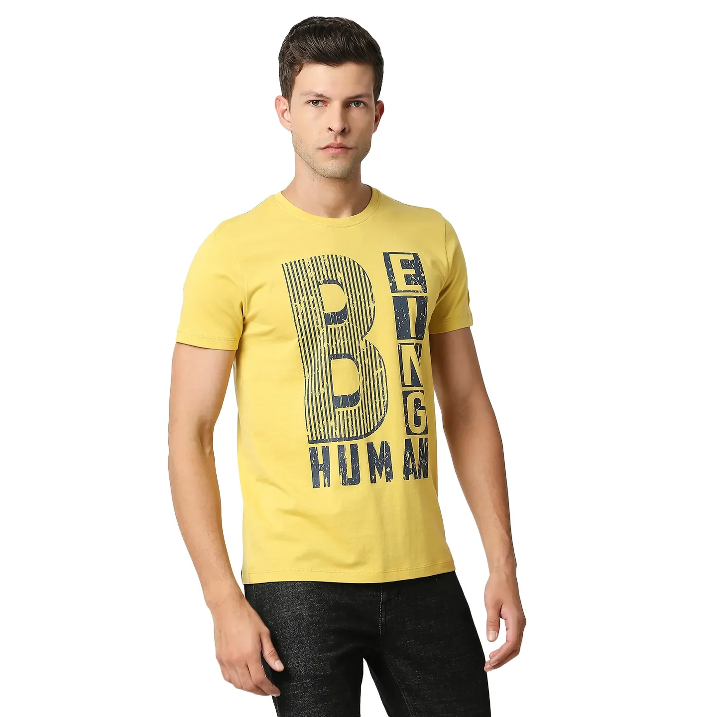 Brown Regular Fit Men's Short Sleeves T-Shirt by Being Human Clothing - Image 3