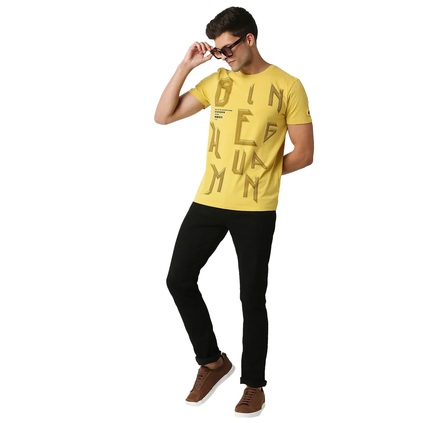 Brown Regular Fit Men's Short Sleeves T-Shirt by Being Human Clothing - Image 5