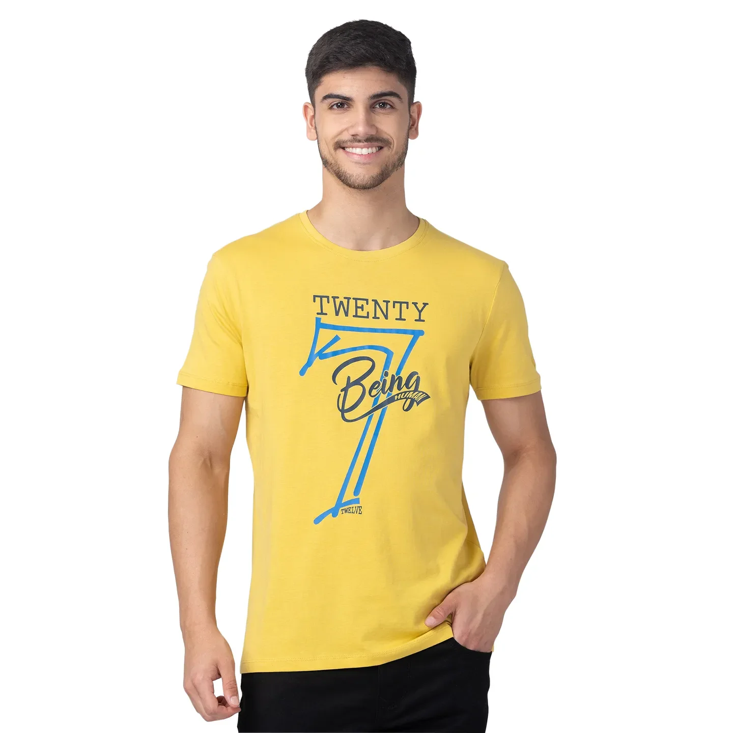 Bamboo Regular Fit Round Neck Men's T-Shirt by Being Human Clothing