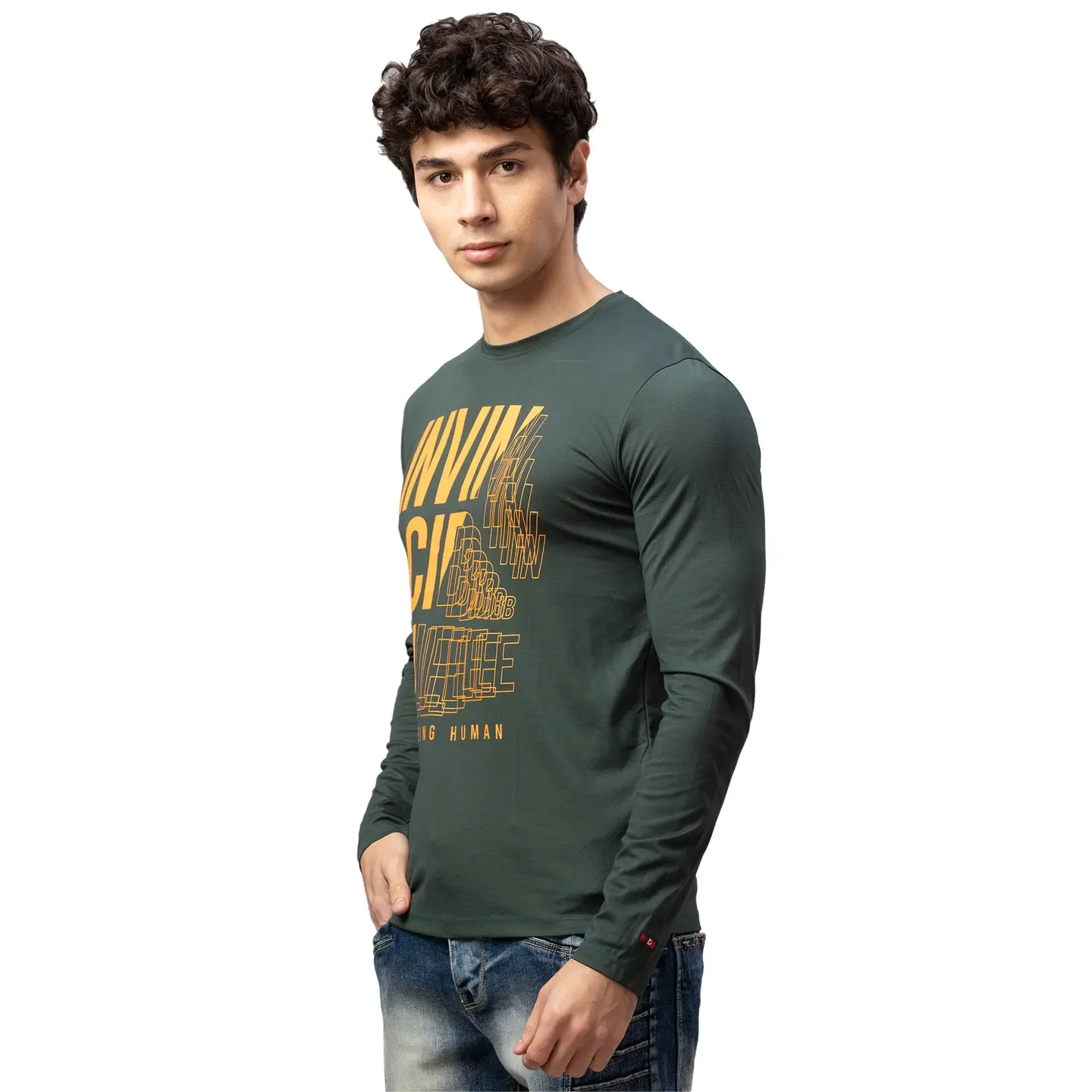 Red Regular Fit Men's Long Sleeves T-Shirt by Being Human Clothing - Image 4