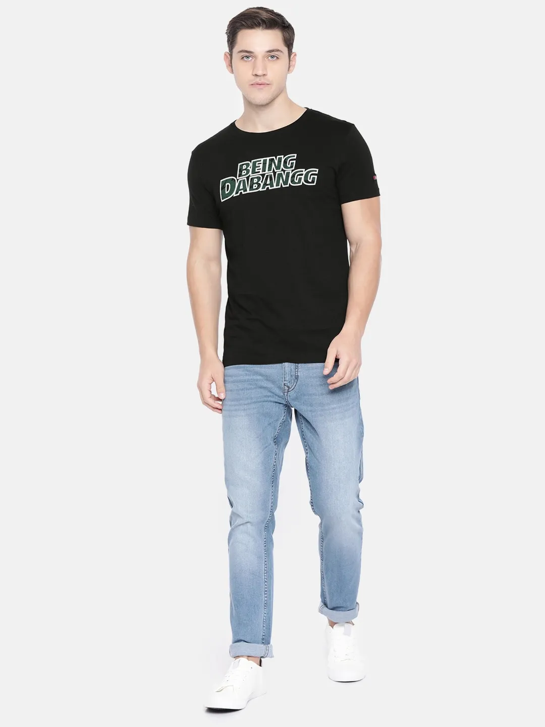 Black Regular Fit Men's Short Sleeves T-Shirt by Being Human Clothing - Image 5
