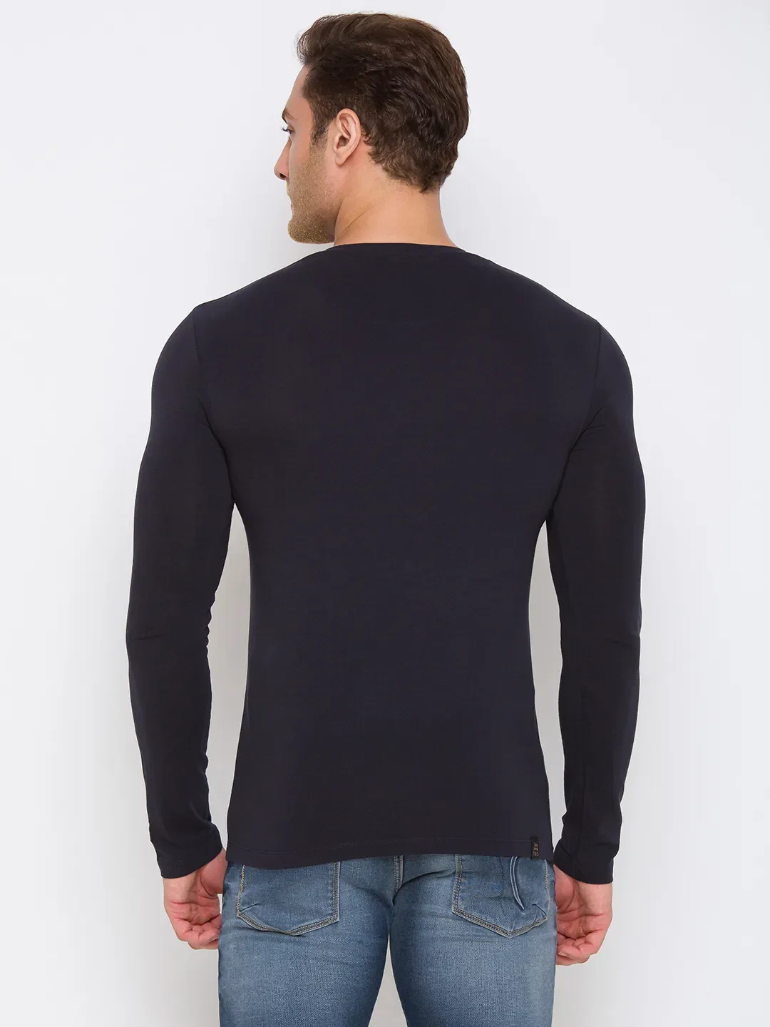 Black Regular Fit Round Neck Men's T-Shirt by Being Human Clothing - Image 3