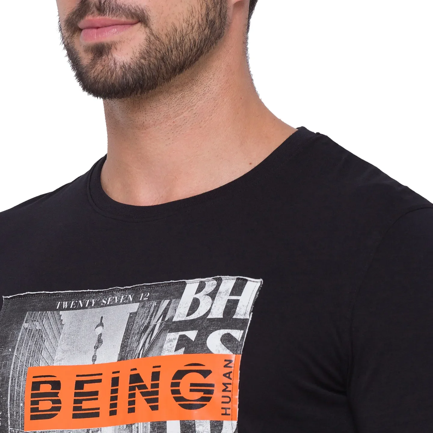 Black Regular Fit Men's Long Sleeves T-Shirt by Being Human Clothing - Image 8