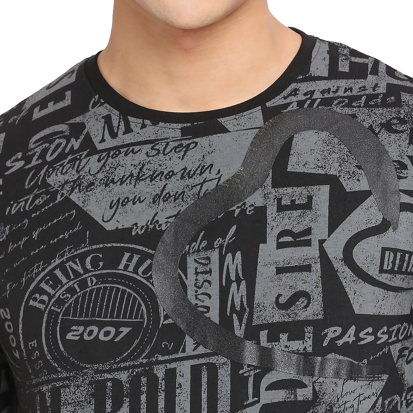 Black Regular Fit Men's Long Sleeves T-Shirt by Being Human Clothing - Image 5
