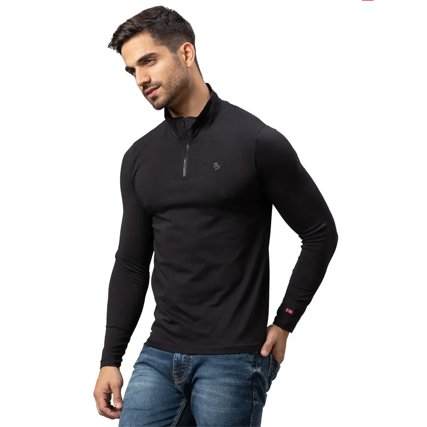 Black Regular Fit Men's Long Sleeves T-Shirt by Being Human Clothing - Image 4