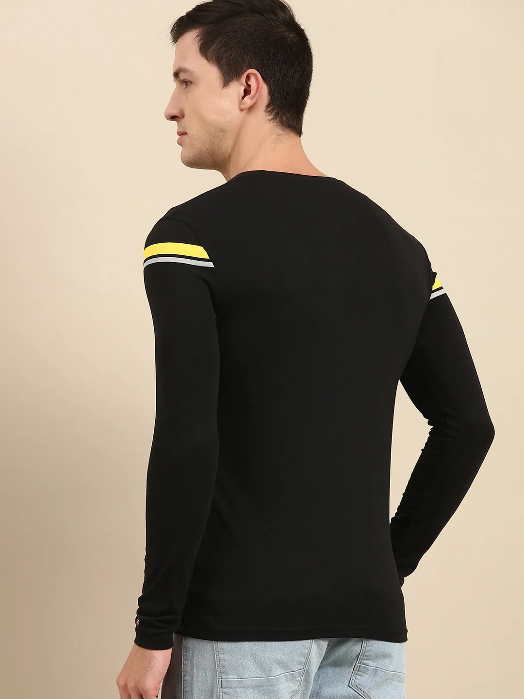 Black Regular Fit Men's Long Sleeves T-Shirt by Being Human Clothing - Image 3