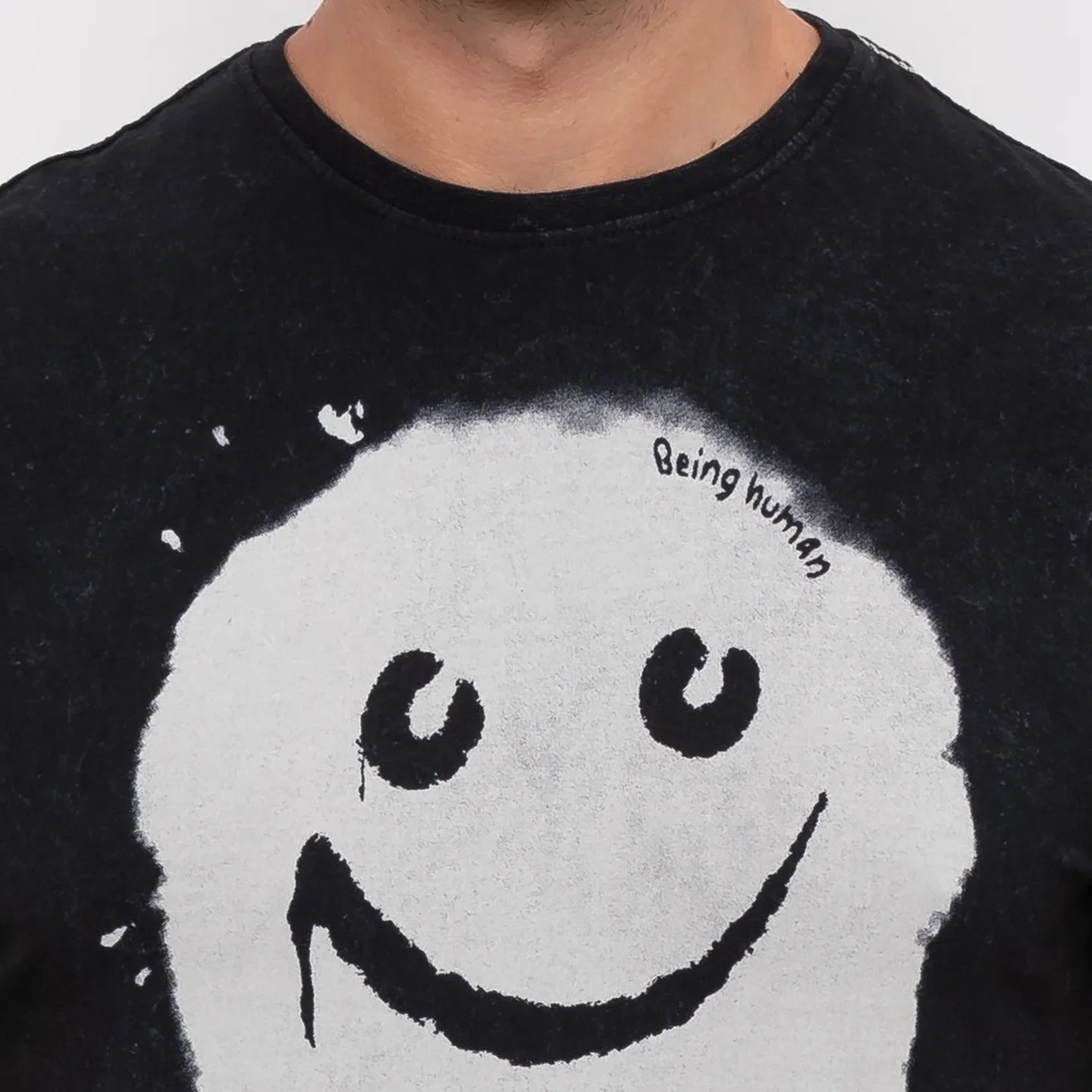 Black Regular Fit Men's Short Sleeves T-Shirt by Being Human Clothing - Image 4