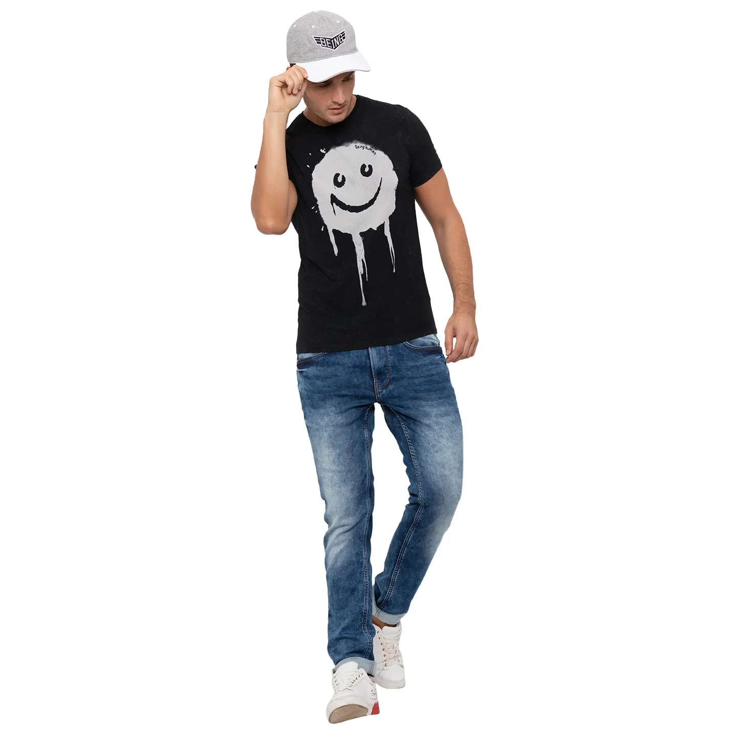Black Regular Fit Men's Short Sleeves T-Shirt by Being Human Clothing - Image 5