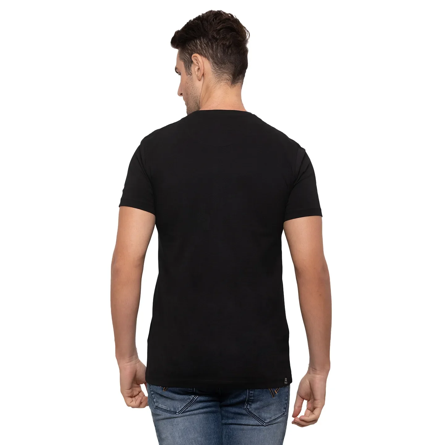 Black Regular Fit Men's Short Sleeves T-Shirt by Being Human Clothing - Image 3