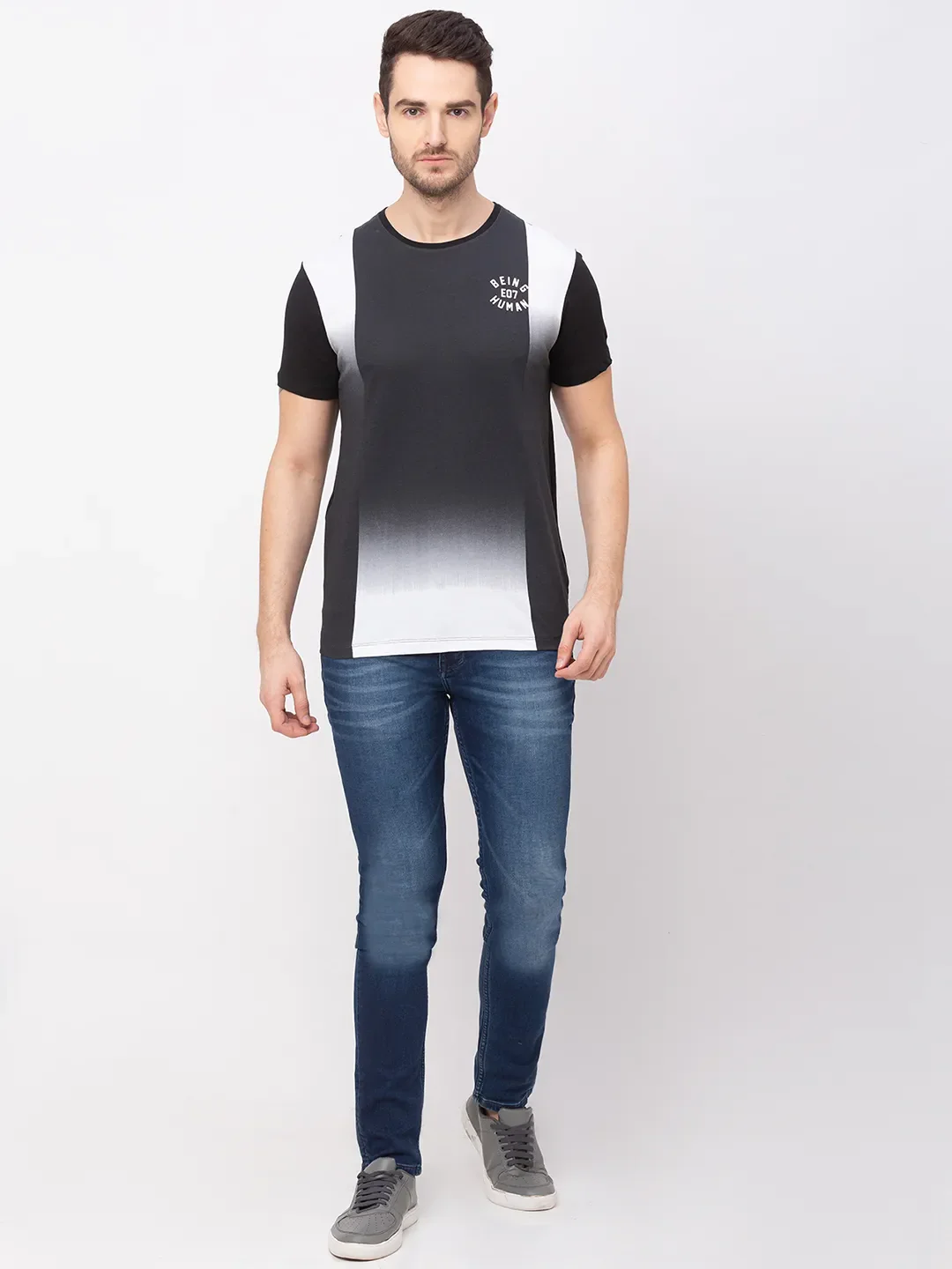 Black Regular Fit Men's Short Sleeves T-Shirt by Being Human Clothing - Image 6