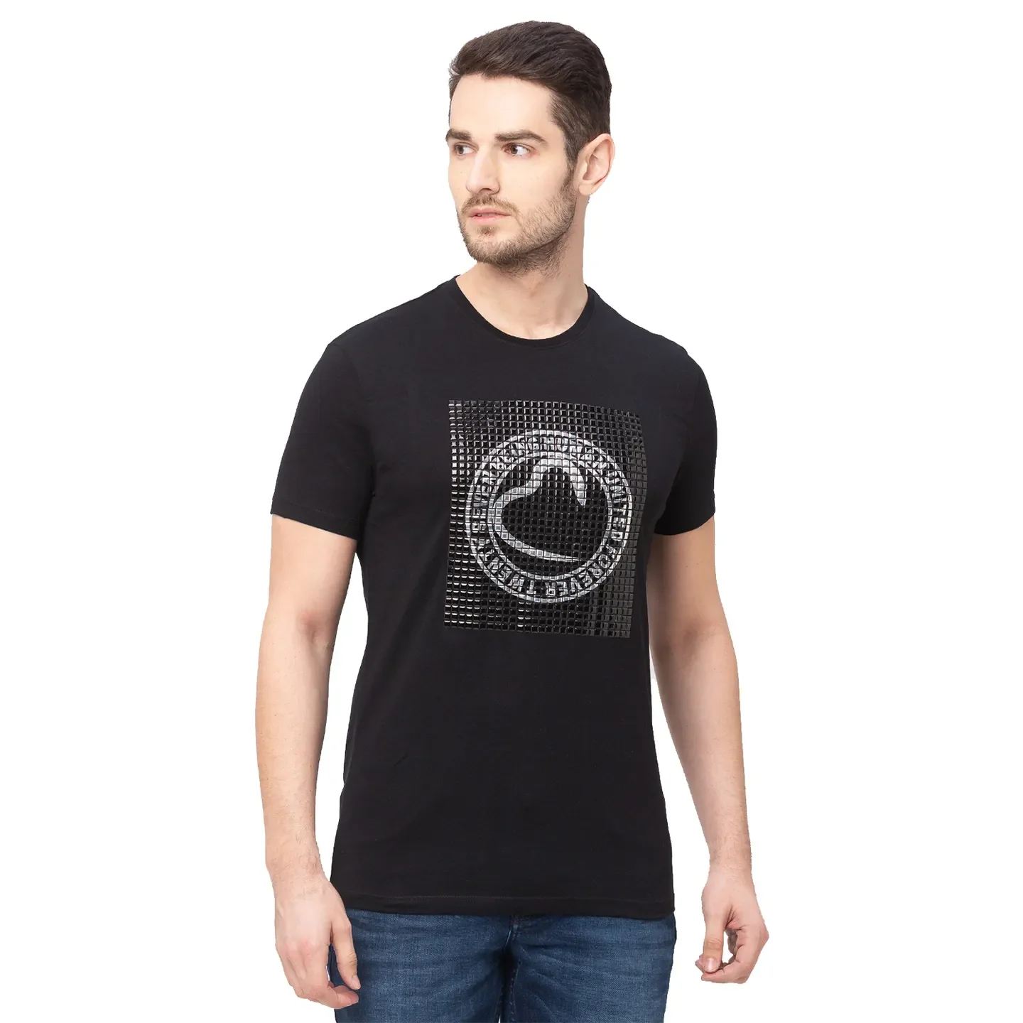 Black Regular Fit Men's Short Sleeves T-Shirt by Being Human Clothing