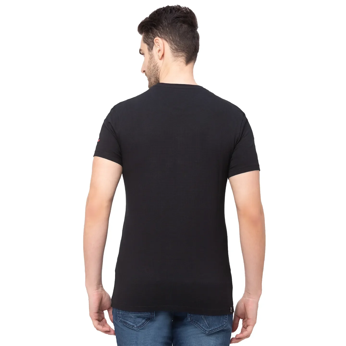 Black Regular Fit Men's Short Sleeves T-Shirt by Being Human Clothing - Image 2
