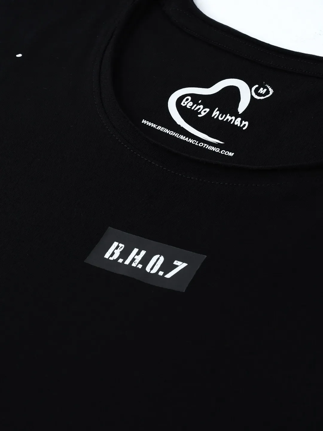 Black Regular Fit Men's Short Sleeves T-Shirt by Being Human Clothing - Image 4
