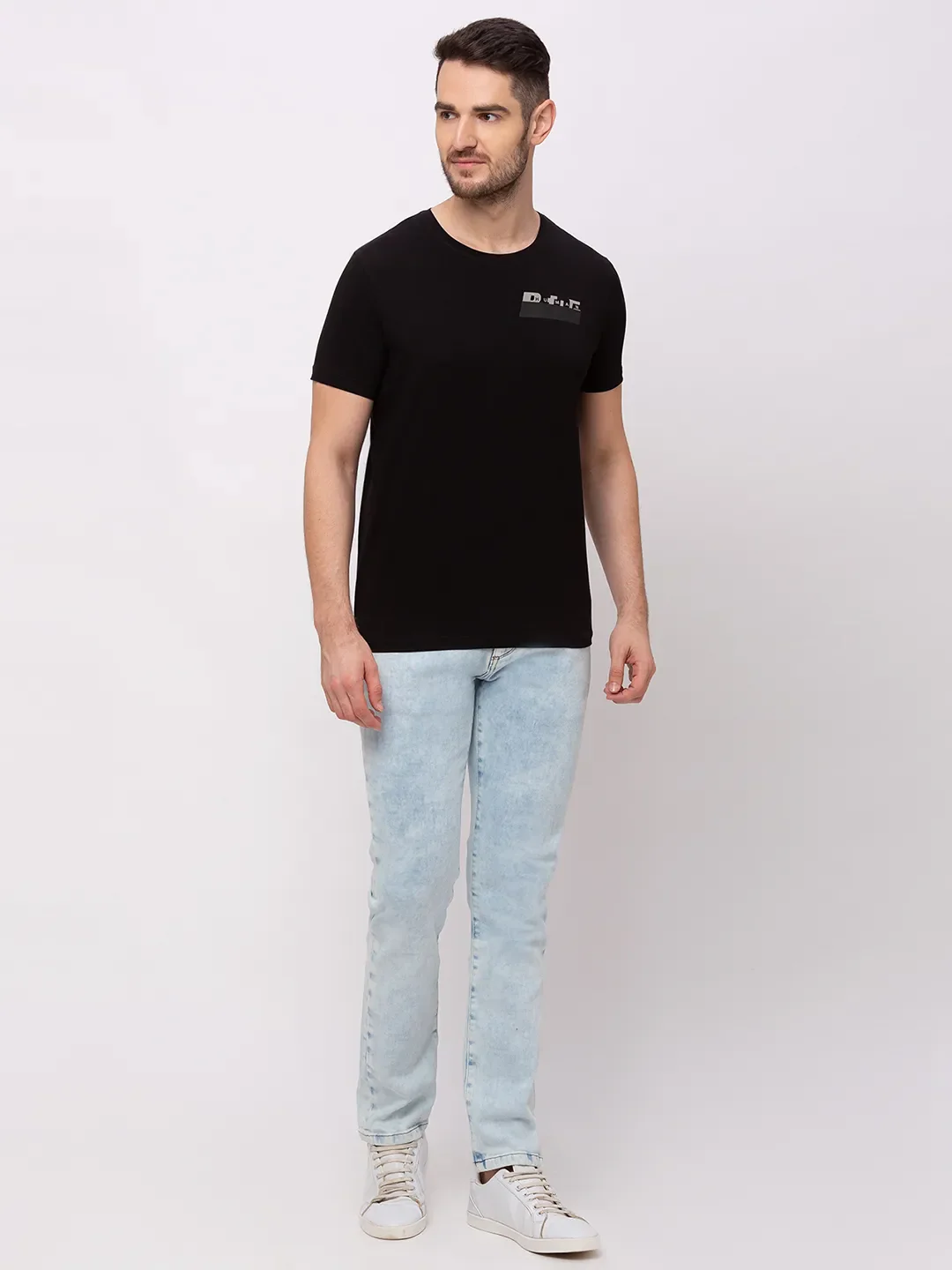 Black Regular Fit Men's Short Sleeves T-Shirt by Being Human Clothing - Image 5