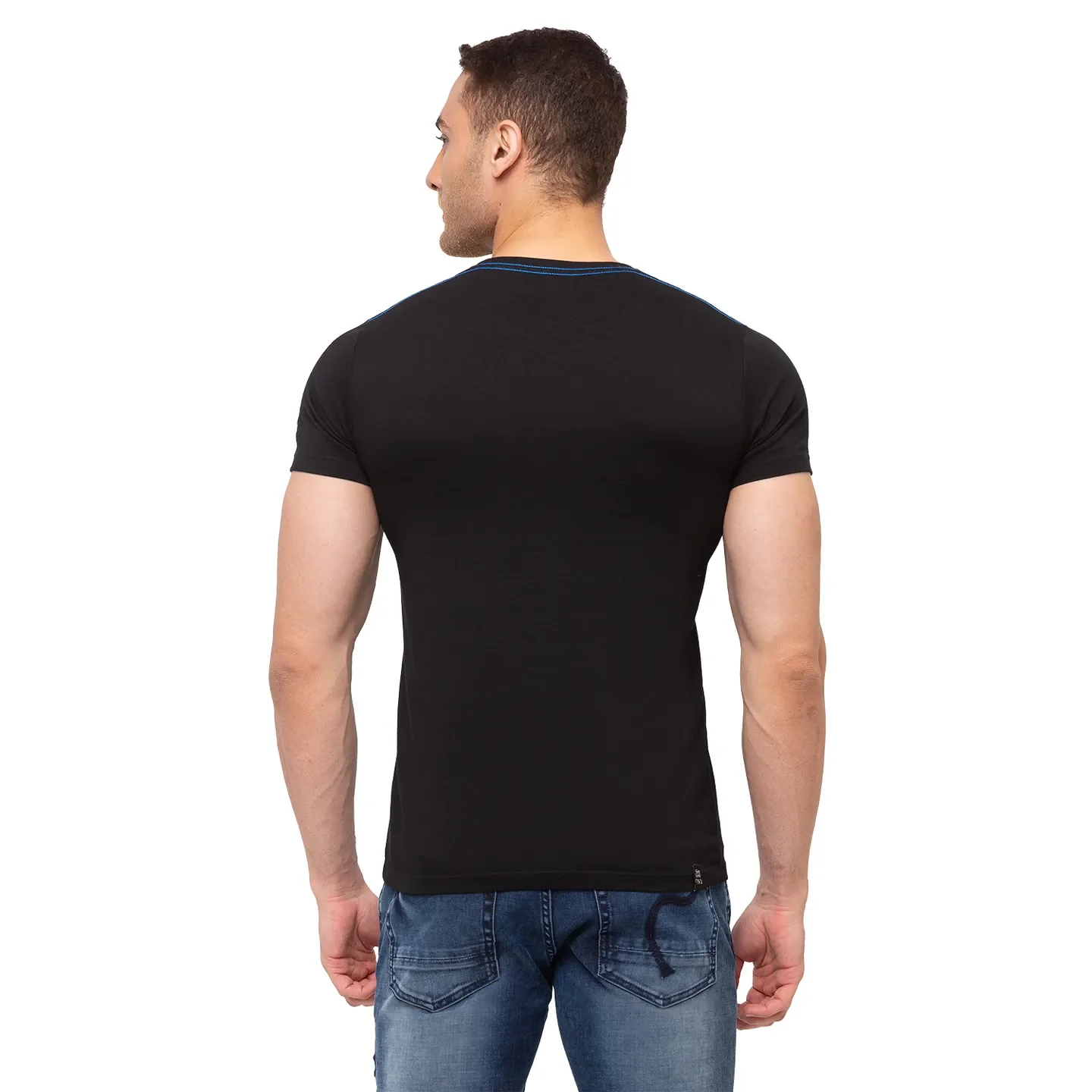 Black Regular Fit Men's Short Sleeves T-Shirt by Being Human Clothing - Image 4