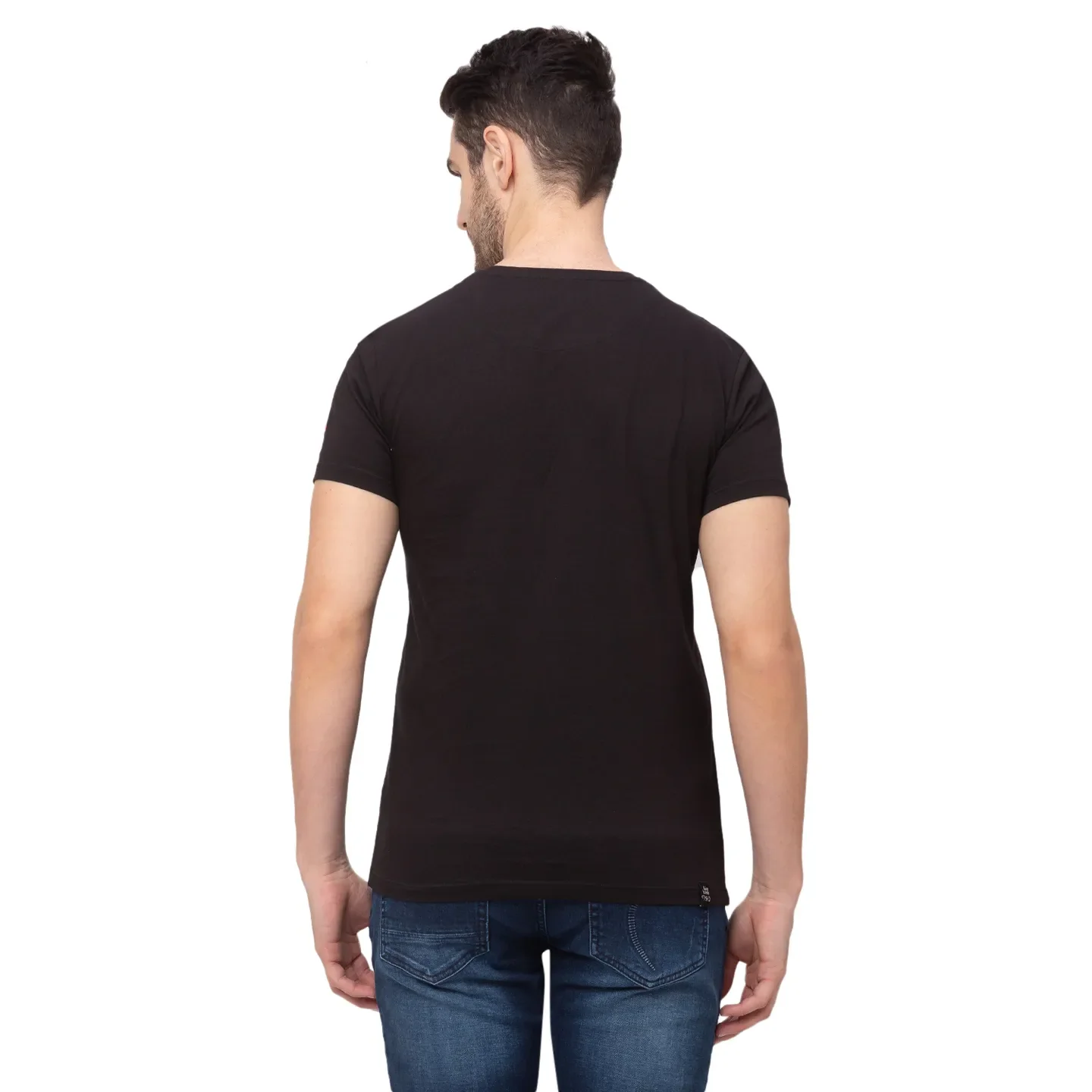 Black Regular Fit Men's Short Sleeves T-Shirt by Being Human Clothing - Image 2