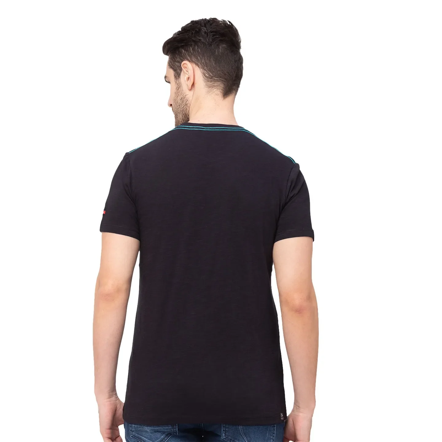 Black Regular Fit Men's Short Sleeves T-Shirt by Being Human Clothing - Image 2