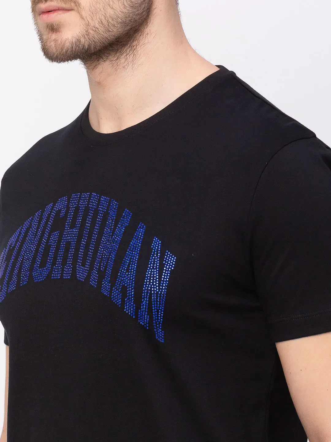 Black Regular Fit Men's Short Sleeves T-Shirt by Being Human Clothing - Image 4