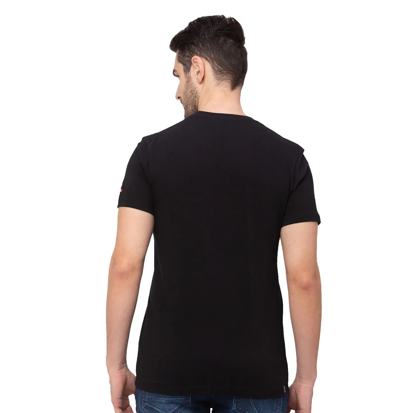 Black Regular Fit Men's Short Sleeves T-Shirt by Being Human Clothing - Image 2