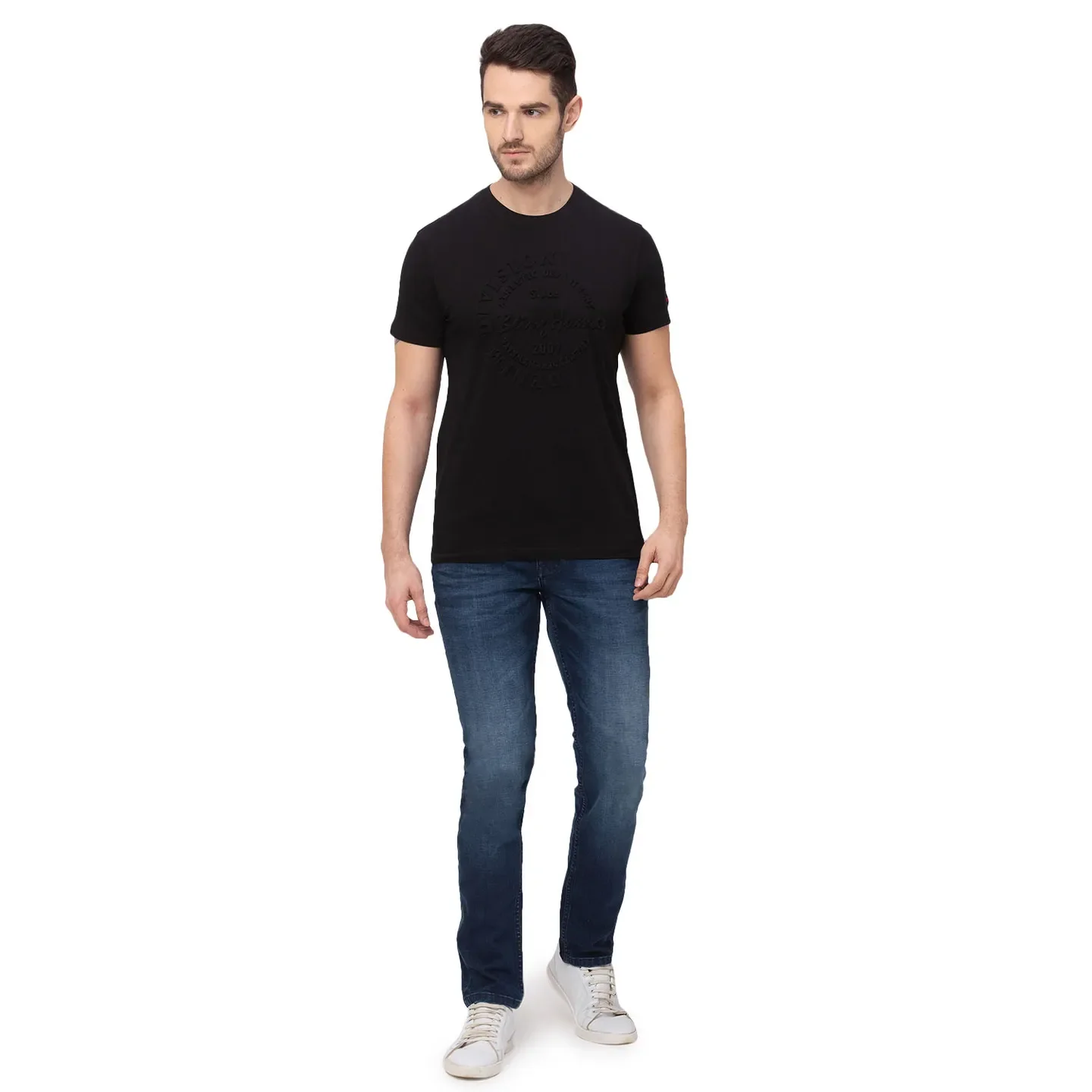 Black Regular Fit Men's Short Sleeves T-Shirt by Being Human Clothing - Image 6