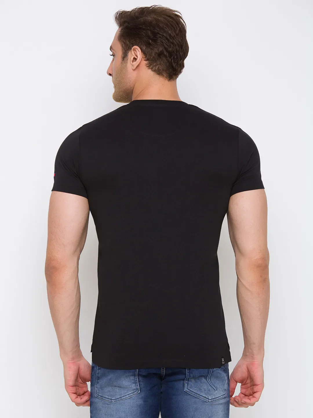 Black Regular Fit Men's Short Sleeves T-Shirt by Being Human Clothing - Image 3
