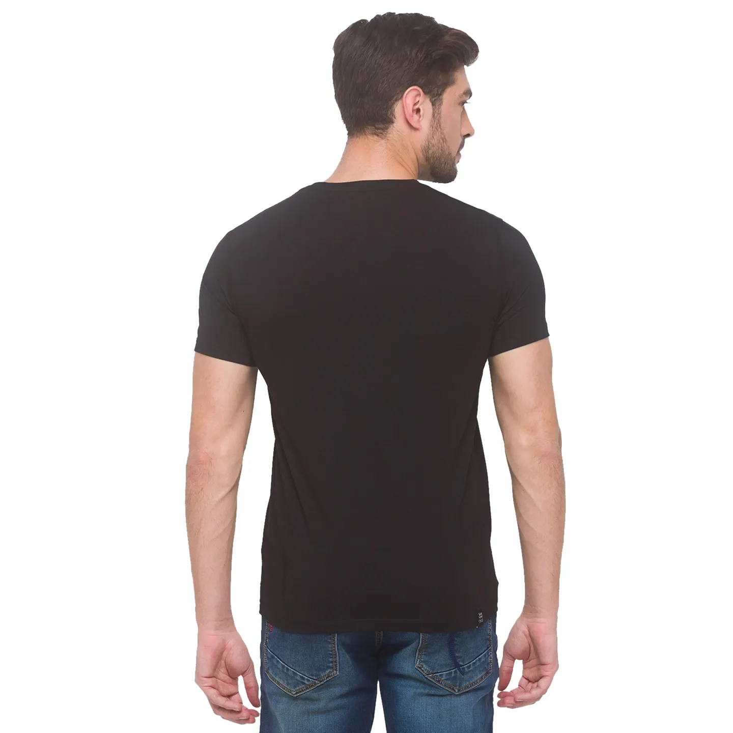 Black Regular Fit Men's Short Sleeves T-Shirt by Being Human Clothing - Image 2