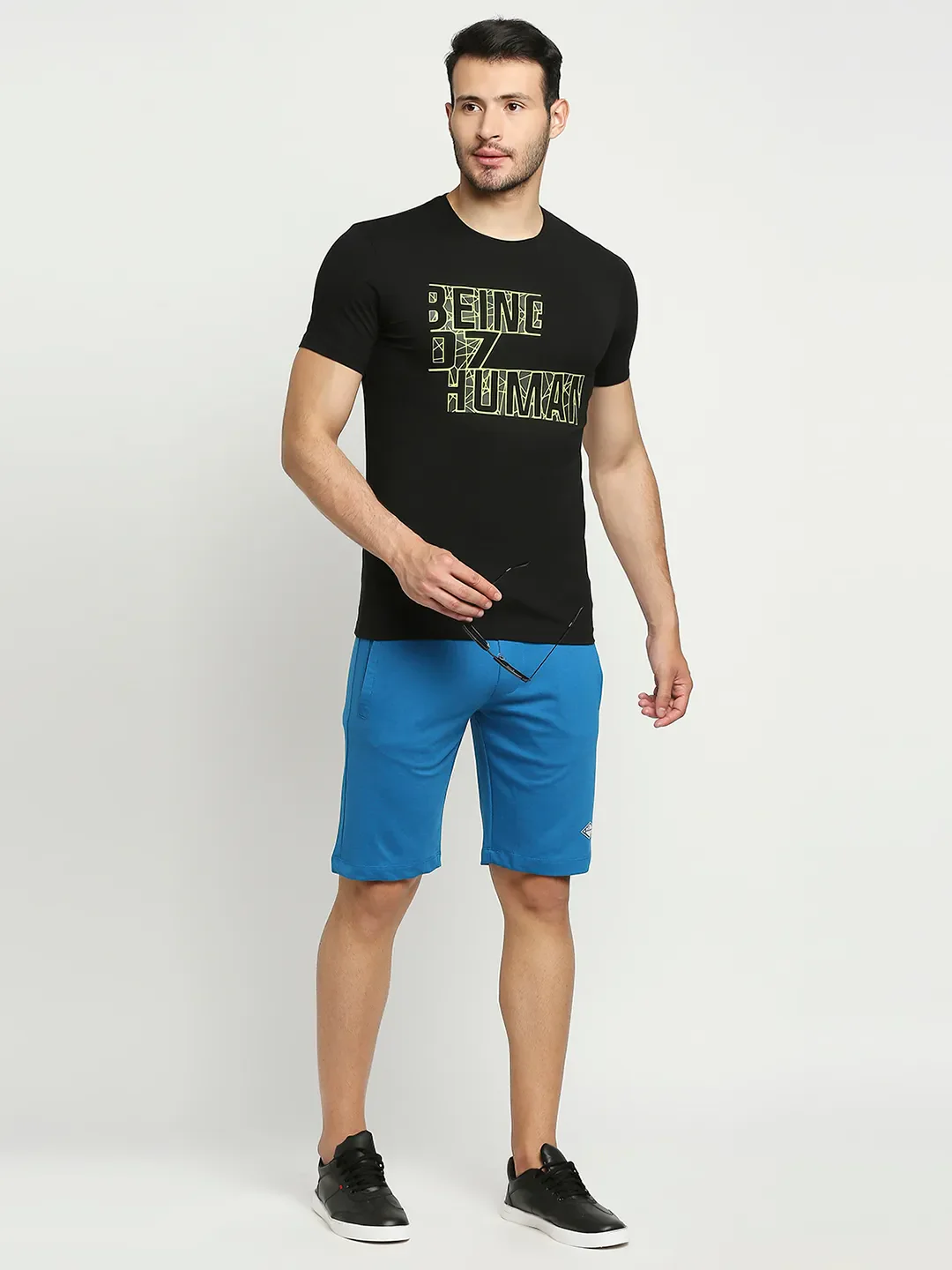 Black Regular Fit Round Neck Men's T-Shirt by Being Human Clothing - Image 5
