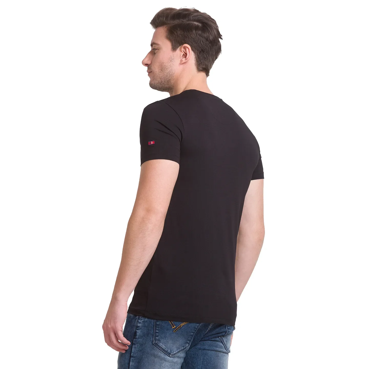 Black Regular Fit Men's Short Sleeves T-Shirt by Being Human Clothing - Image 10
