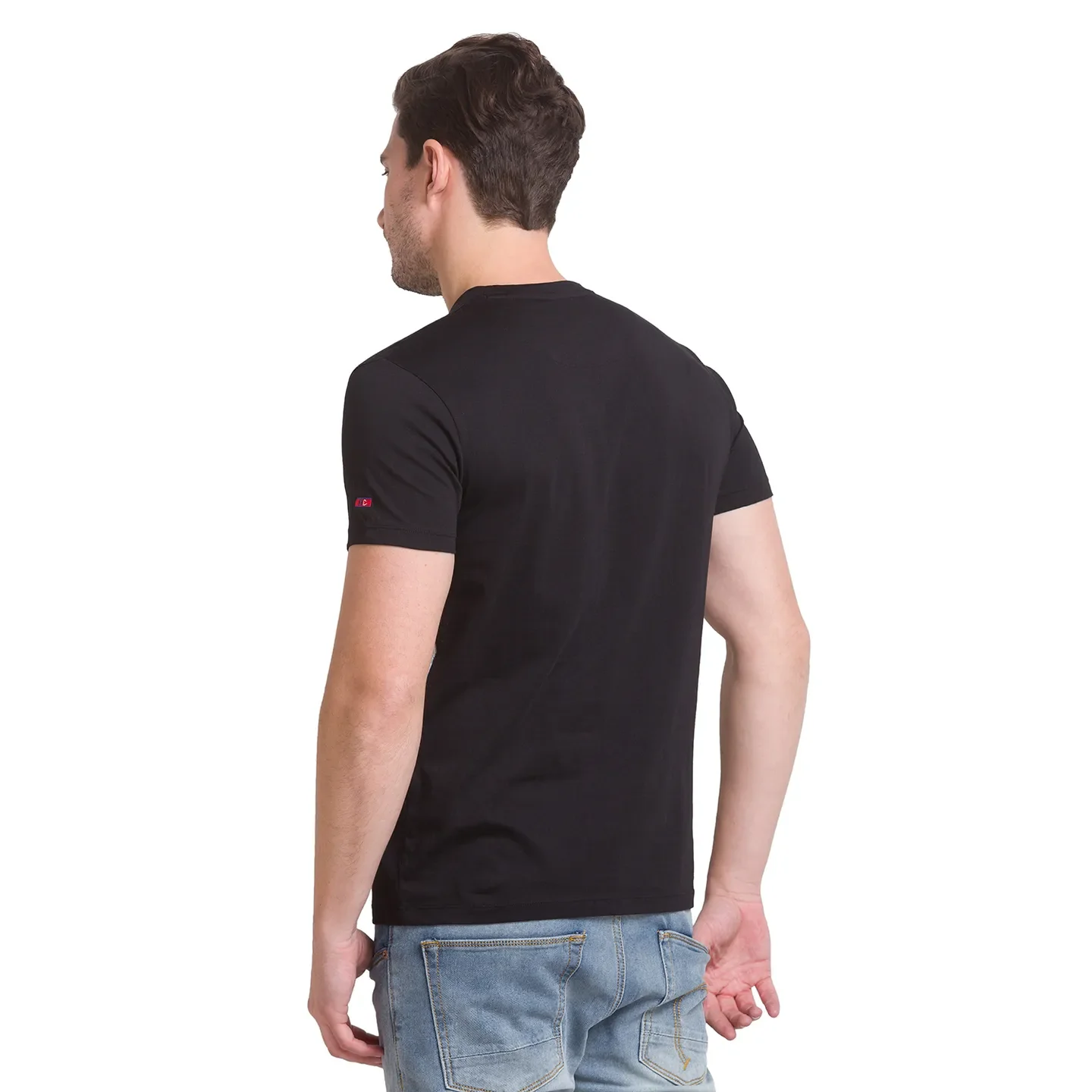 Black Regular Fit Men's Short Sleeves T-Shirt by Being Human Clothing - Image 4