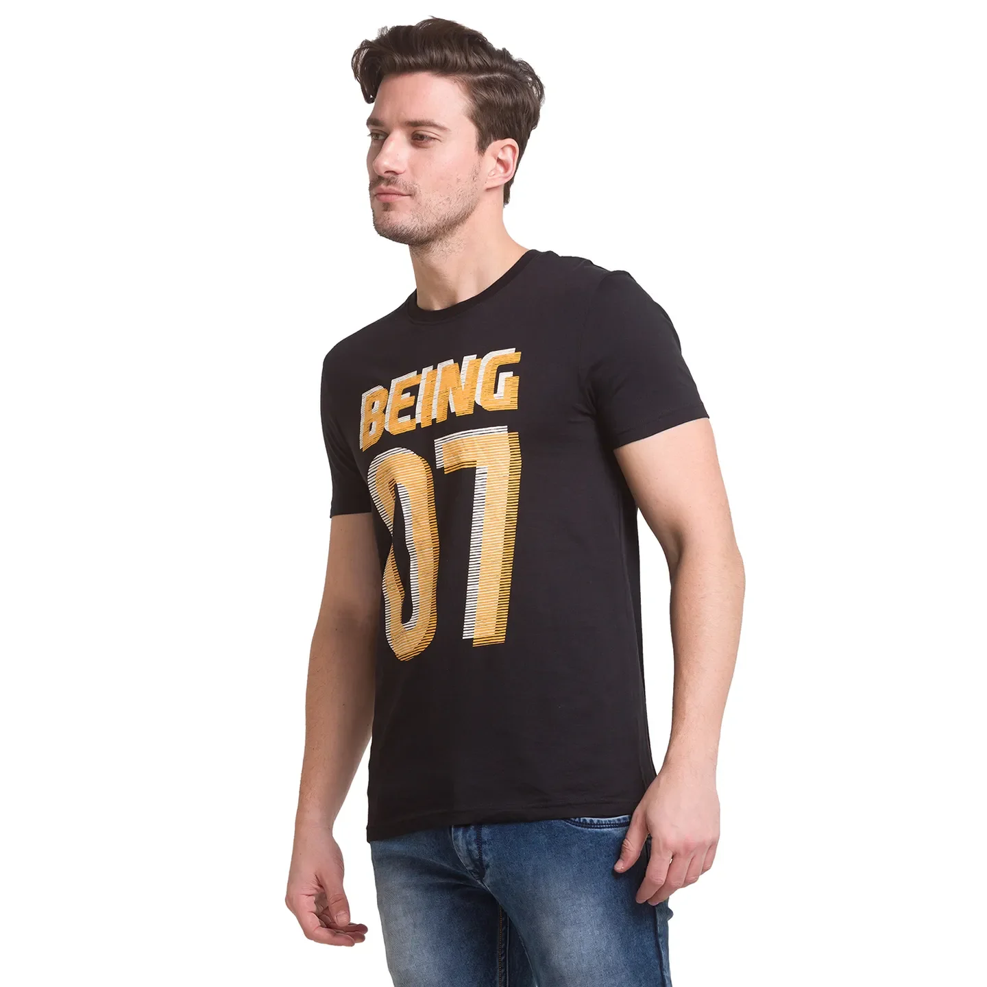 Regular Fit Black Crew Neck T-shirt -Being Human clothing - Image 2