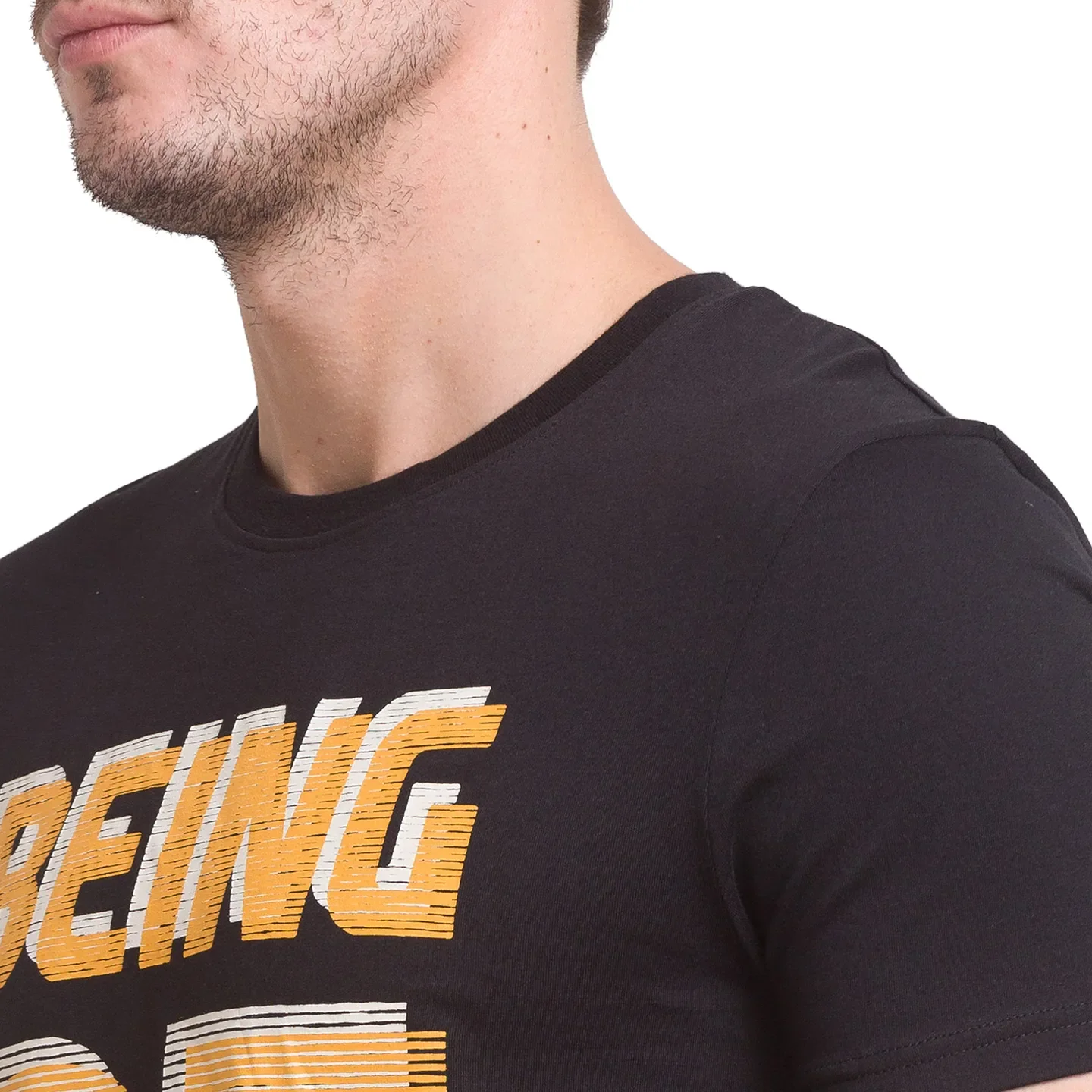 Regular Fit Black Crew Neck T-shirt -Being Human clothing - Image 4