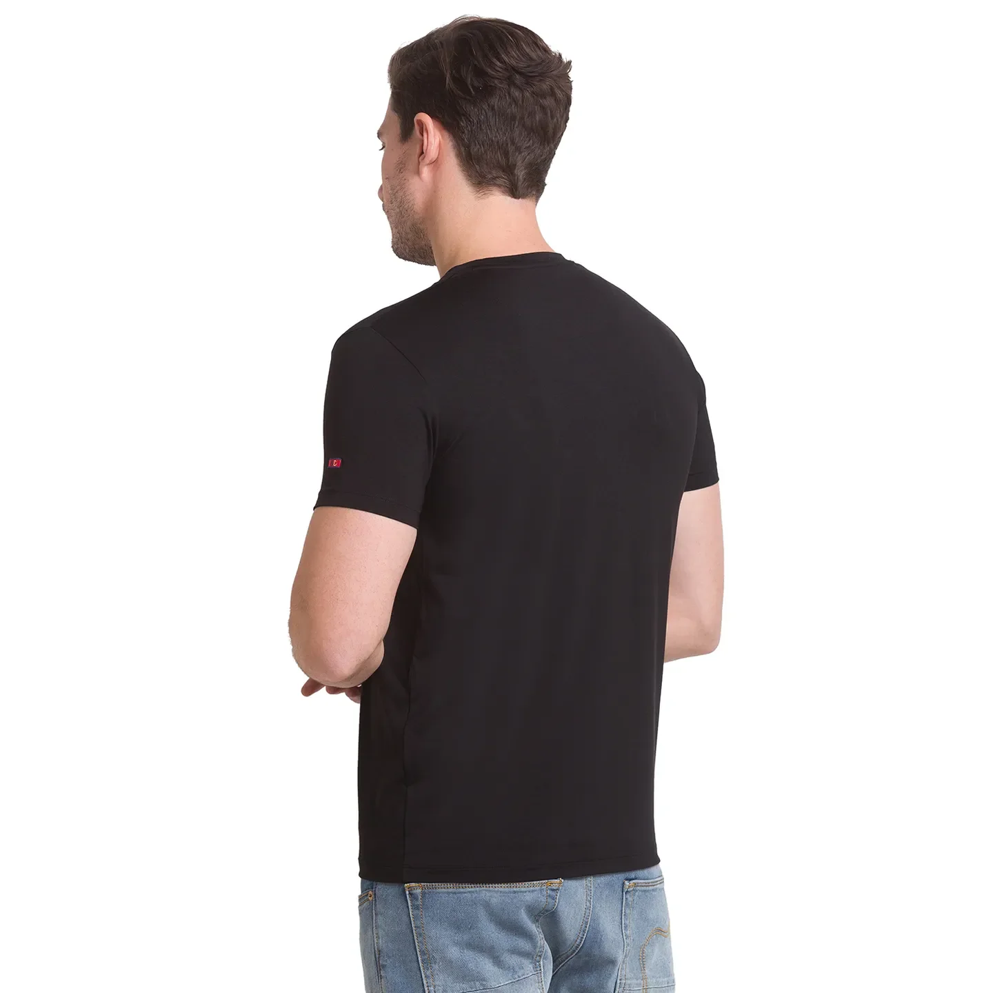 Black Regular Fit Men's Short Sleeves T-Shirt by Being Human Clothing - Image 4