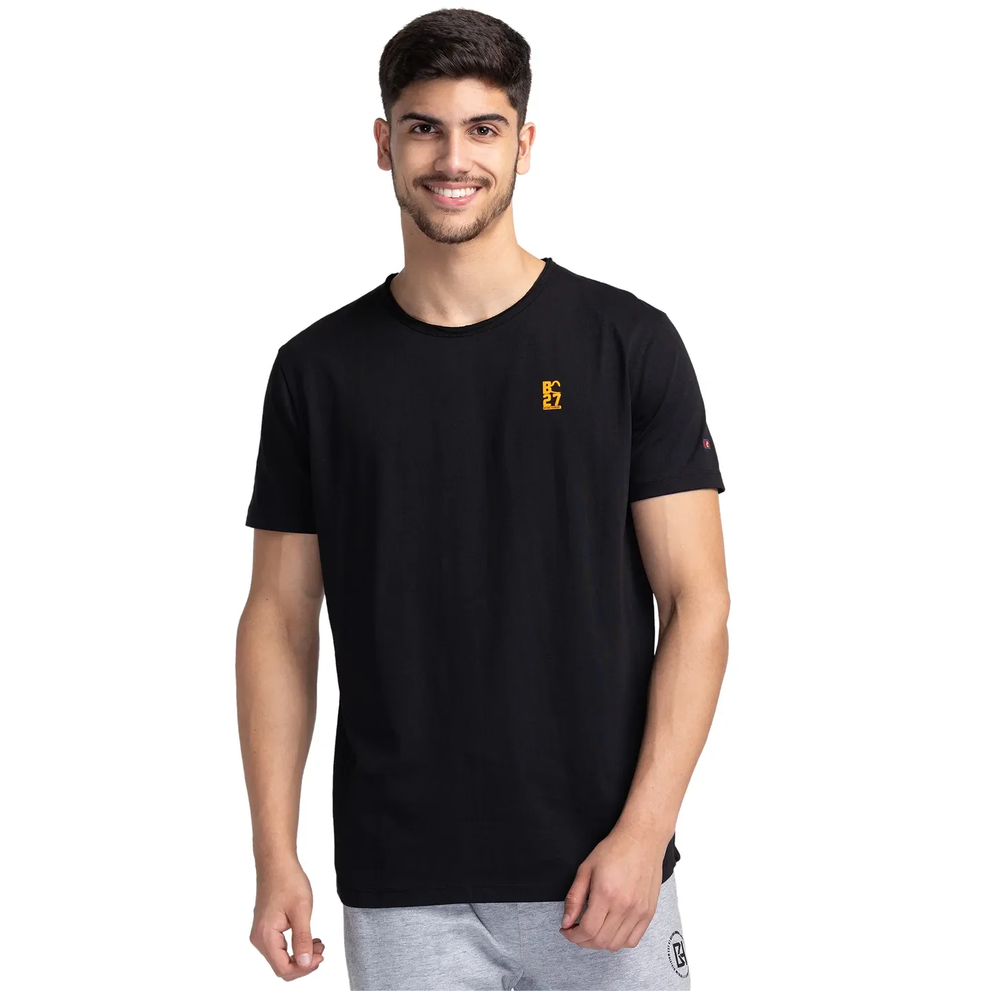 Black Regular Fit Men's Short Sleeves T-Shirt by Being Human Clothing