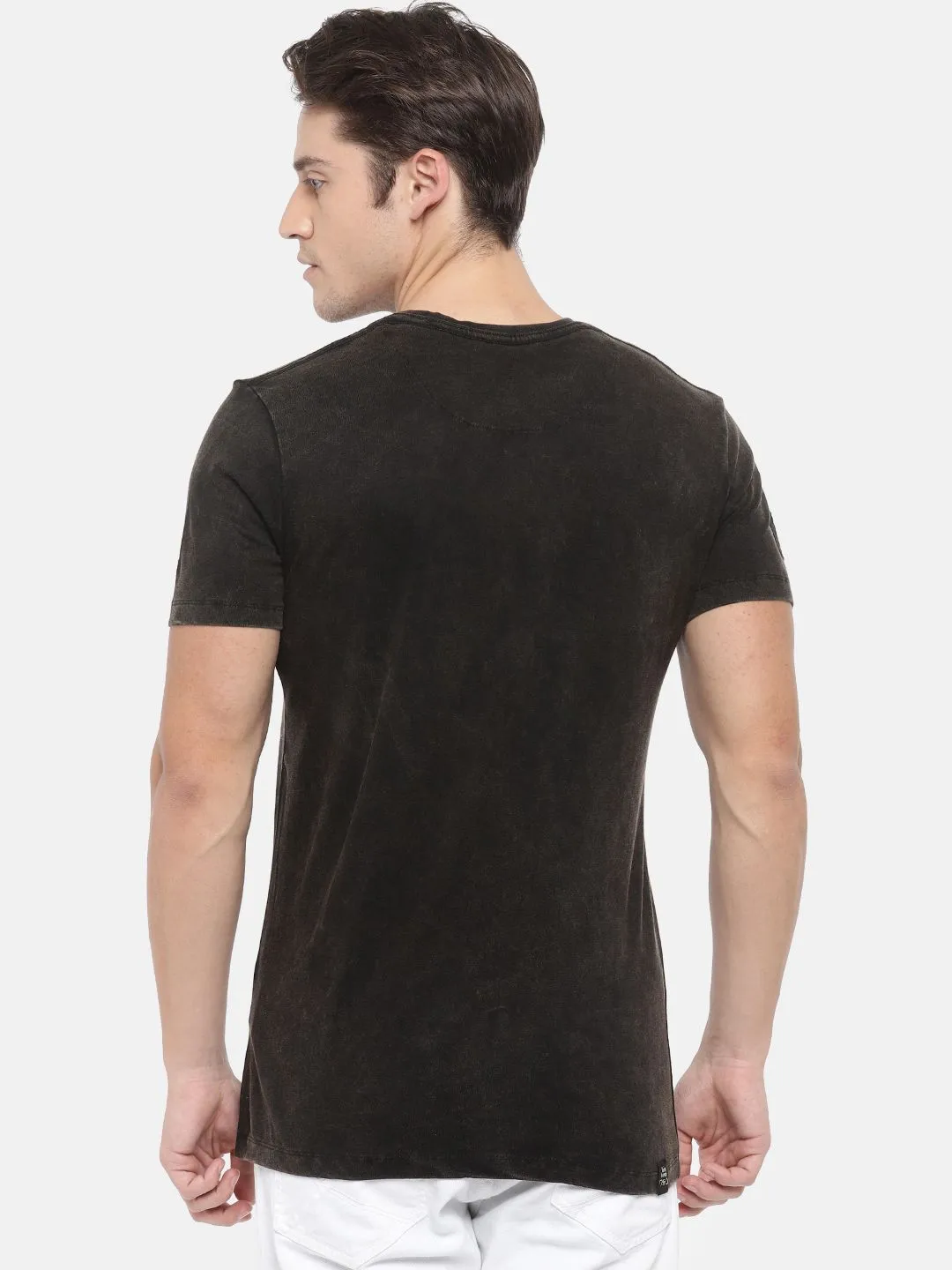 Black Regular Fit Men's Short Sleeves T-Shirt by Being Human Clothing - Image 4