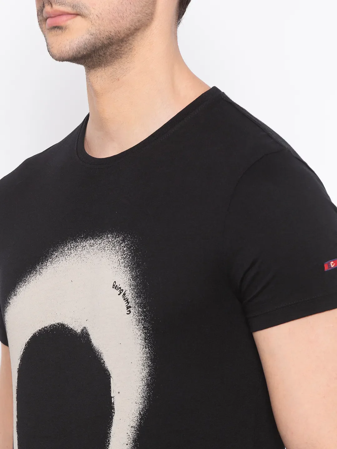 Black Regular Fit Men's Short Sleeves T-Shirt by Being Human Clothing - Image 4