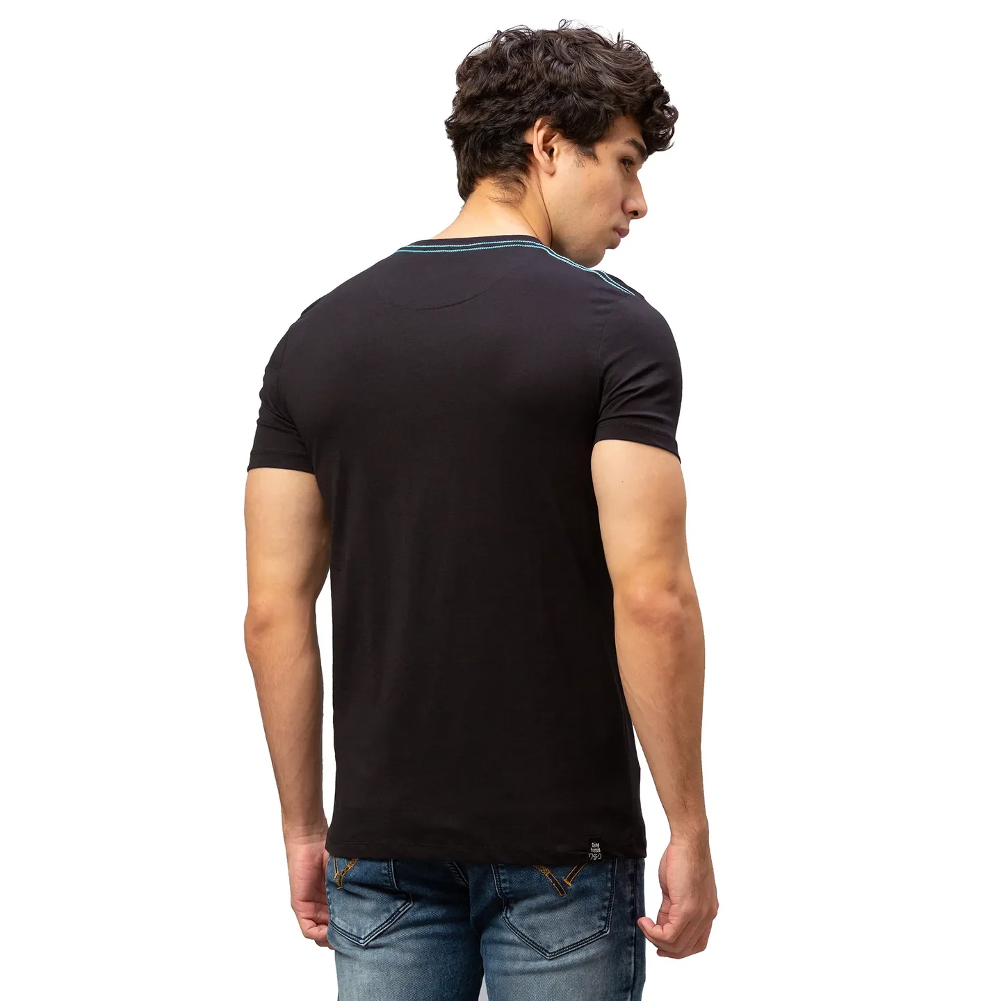 Black Regular Fit Men's Short Sleeves T-Shirt by Being Human Clothing - Image 3
