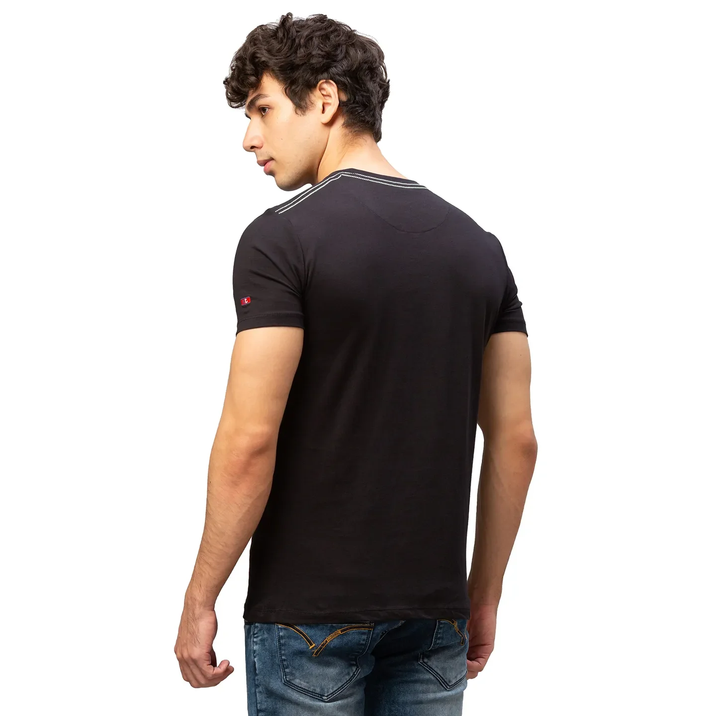 Black Regular Fit Men's Short Sleeves T-Shirt by Being Human Clothing - Image 3
