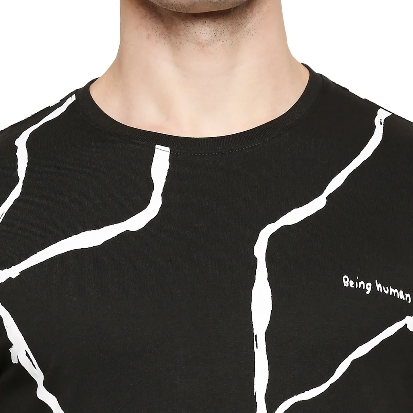 Black Regular Fit Men's Short Sleeves T-Shirt by Being Human Clothing - Image 5