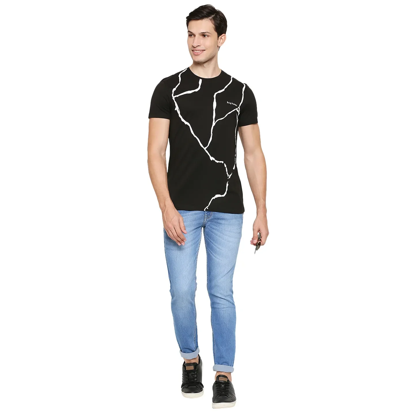 Black Regular Fit Men's Short Sleeves T-Shirt by Being Human Clothing - Image 6