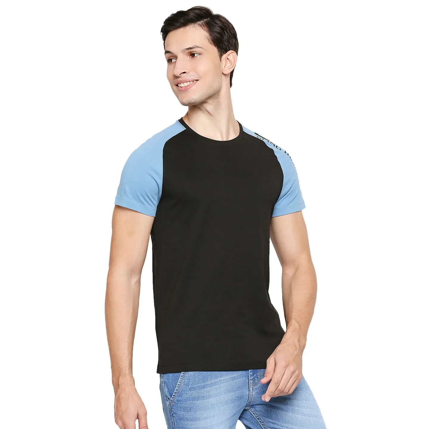 Black Regular Fit Men's Short Sleeves T-Shirt by Being Human Clothing - Image 3
