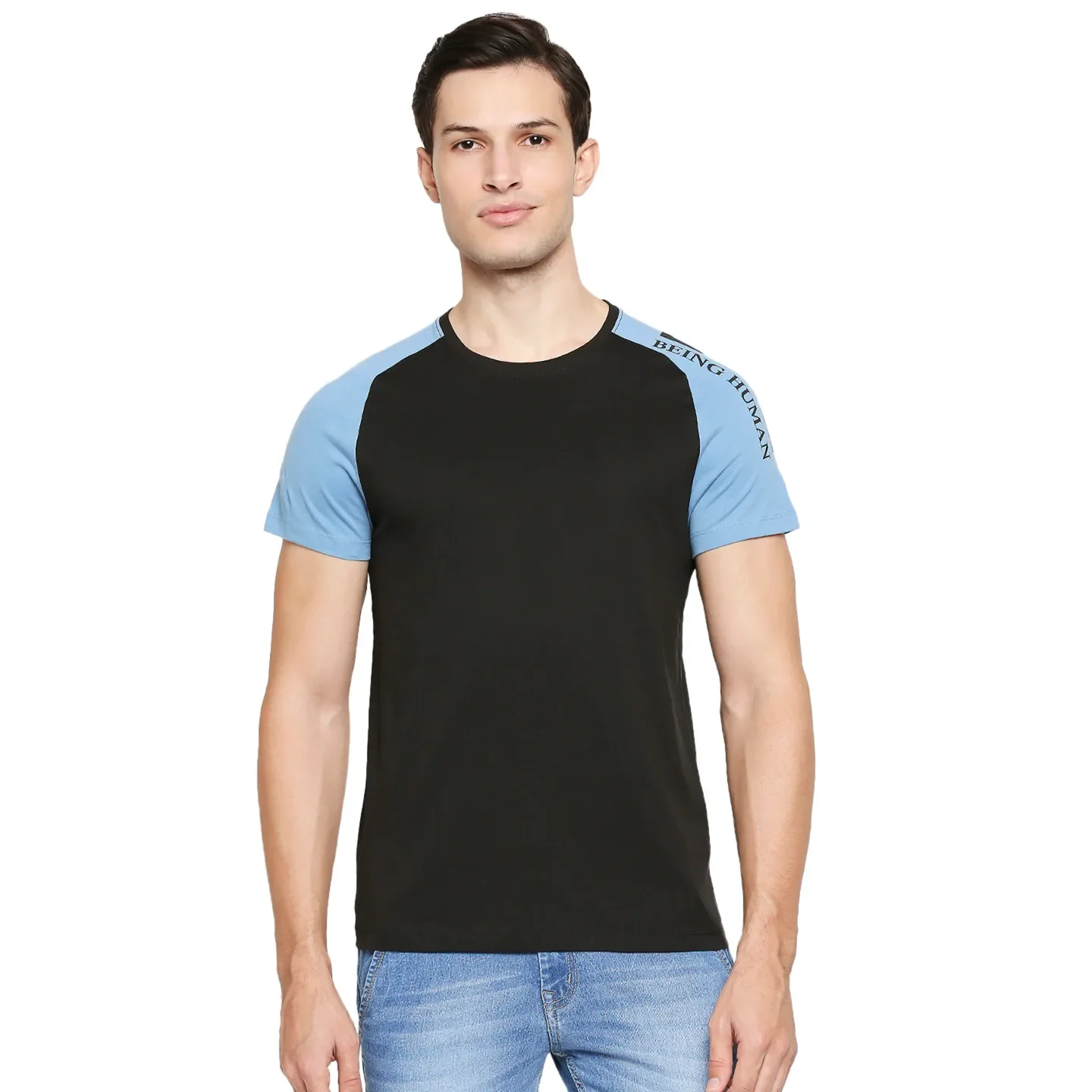Black Regular Fit Men's Short Sleeves T-Shirt by Being Human Clothing - Image 8
