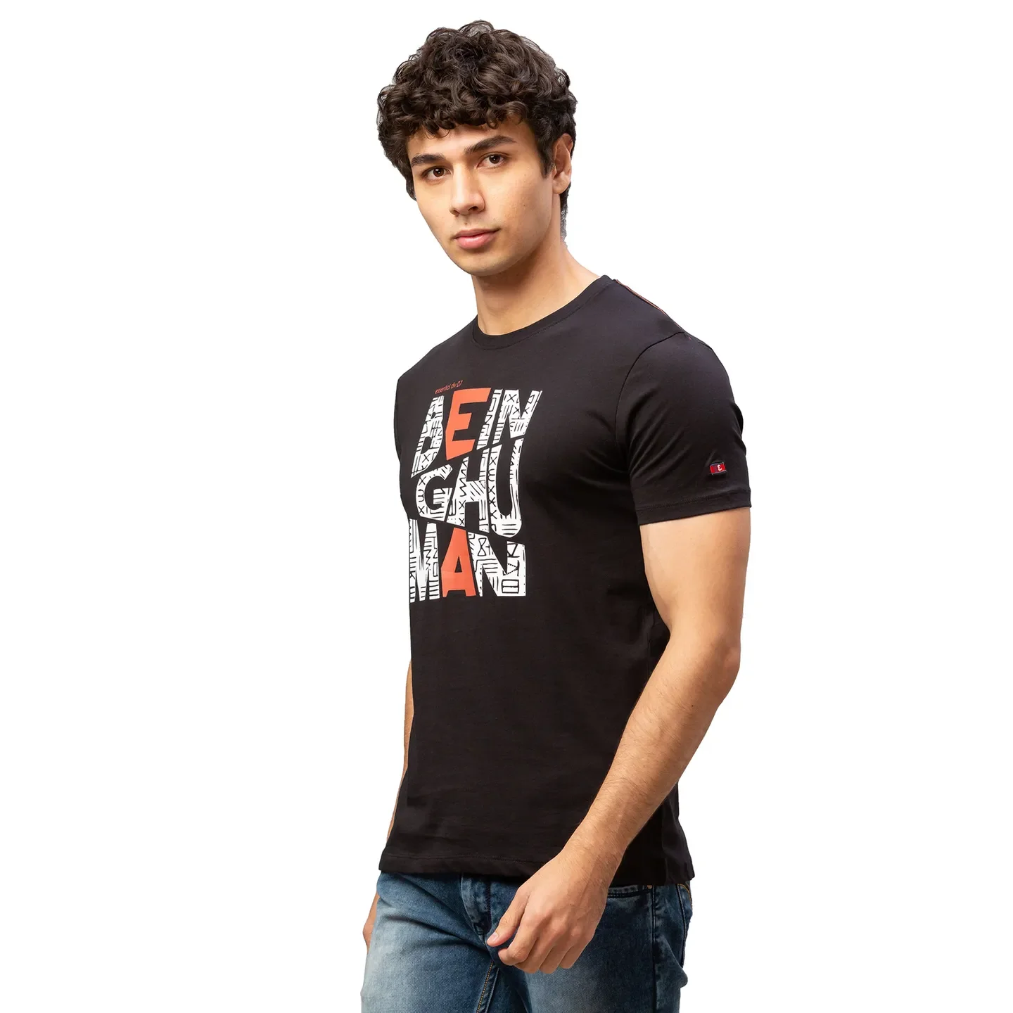 Black Regular Fit Men's Short Sleeves T-Shirt by Being Human Clothing - Image 2